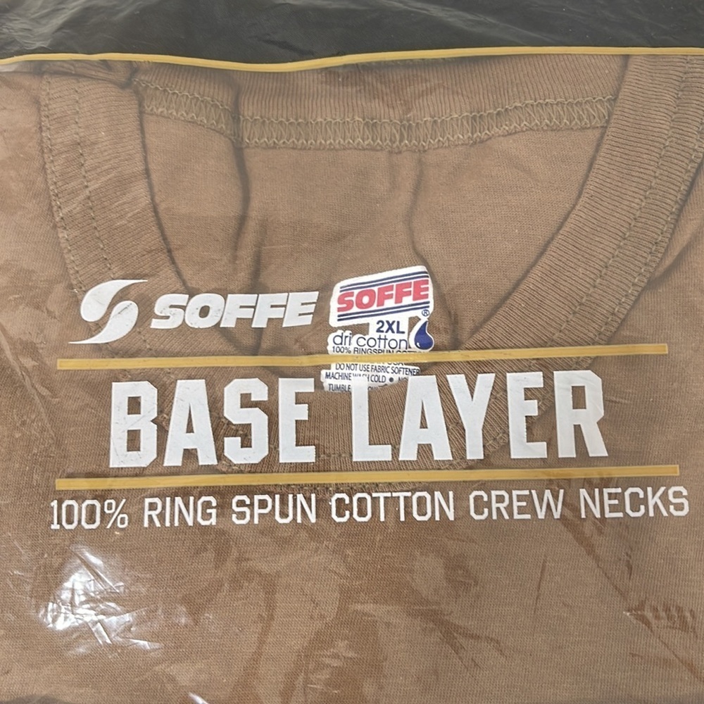Soffe Base Layer Men's 3 Pack - USA Cotton Military Crew Necks Tee Size 2XL New - Picture 3 of 9